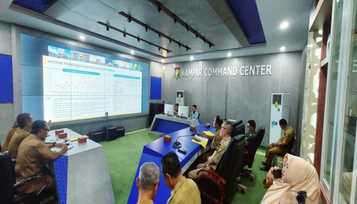 Wakili Pj Bupati Kampar Hambali, Asisten II Suhermi Ikuti Vidcon Rakor Inflasi Bersama Kemendagri