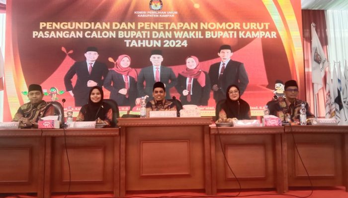 Pengundian dan penetapan nomor urut pasangan calon bupati dan wakil bupati kampar 2024