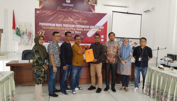 KPU Kampar terima Berkas Perbaikan Kelengkapan Administrasi Bacalon Bupati/Wakil Bupati